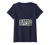 Mujer Funny Beard Lover Gift Idea for Men Who Live the Outlaw Life Camiseta Cuello V