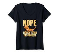 Mujer Funny Bearded Dragon Meme Nope I Haven't Seen The Crickets Camiseta Cuello V