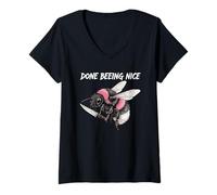 Mujer Funny Bee Hive Honey Lover Tee Funny Beekeeper Camiseta Cuello V