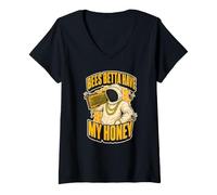 Mujer Funny Bees Betta Have My Honey Apicultor Juego de Palabras de Apicultura Camiseta Cuello V