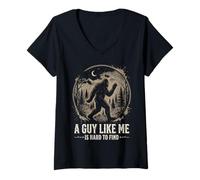 Mujer Funny Bigfoot A Guy Like Me Is Hard To Find Sasquatch Camiseta Cuello V