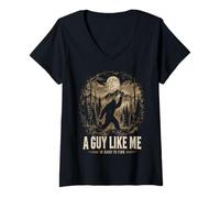 Mujer Funny Bigfoot A Guy Like Me Is Hard To Find Sasquatch Camiseta Cuello V