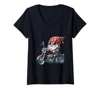 Mujer Funny Biker Gang Costume For Grandpa Life Motorcycle GNOME Camiseta Cuello V