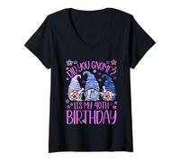Mujer Funny Birthday Gnomes Did You GNOME Its My 40th Birthday Camiseta Cuello V