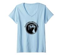 Mujer Funny Black Logo Sunglasses Plays Well with Otters Lover Camiseta Cuello V
