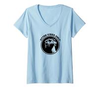 Mujer Funny Black Logo Sunglasses Plays Well with Otters Lover Camiseta Cuello V