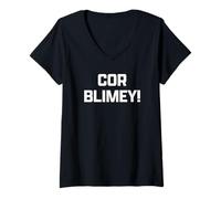 Mujer Funny British Slang Cor Blimey! Camiseta Cuello V
