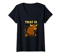 Mujer Funny Bull Pun - Humor de Inodoro de Dibujos Animados That Is Bullshit Camiseta Cuello V