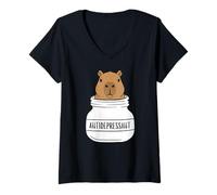 Mujer Funny Capybara Cute Anti Depresivo Zoológico Niños Niñas Niños Camiseta Cuello V
