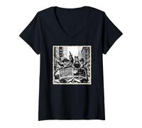 Mujer Funny Cat Gang Vintage & Cool Gangster Cats, Foto de Gato Camiseta Cuello V