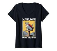 Mujer Funny Cat I'm The Royal Tú eres el gato leal amante de los gatos Camiseta Cuello V