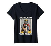 Mujer Funny Cat I'm The Royal Tú eres el gato leal amante de los gatos Camiseta Cuello V