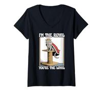 Mujer Funny Cat I'm The Royal Tú eres el gato leal amante de los gatos Camiseta Cuello V