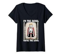 Mujer Funny Cat I'm The Royal Tú eres el gato leal amante de los gatos Camiseta Cuello V