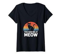 Mujer Funny Cat Meows You Had Me At Meow Significado Funny Cat Memes Camiseta Cuello V