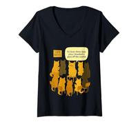 Mujer Funny Cats Anonymous Han pasado tres días Humor Camiseta Cuello V