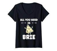 Mujer Funny Cheese France Food Quote All You Need is Brie Camiseta Cuello V
