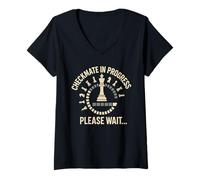Mujer Funny Chess Master Strategy Meme Jaque mate en progreso Camiseta Cuello V