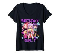 Mujer Funny Chibi KPOP Girl It's My 7th Birthday Camiseta Cuello V