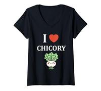 Mujer Funny chicory minimalist vegetable simple i love chicory Camiseta Cuello V