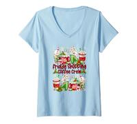 Mujer Funny Christmas Coffee Friday Shopping Crew For Coffee Lover Camiseta Cuello V