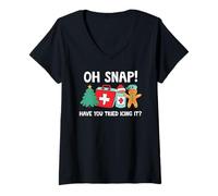 Mujer Funny Christmas Nurse Have You Tried Icing It Gingerbread Camiseta Cuello V