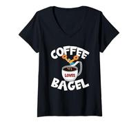 Mujer Funny Coffee and Bagel Quote For High Dive Men & Coffee Dad Camiseta Cuello V