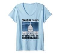 Mujer Funny Congress US Capitol Politics Joke Washington DC Humor Camiseta Cuello V