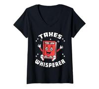 Mujer Funny Contable Temporada de Impuestos Impuestos Whisperer Camiseta Cuello V