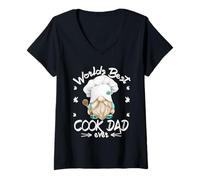 Mujer Funny Cooking GNOME Grandpa For Worlds Best Cook Dad Ever Camiseta Cuello V