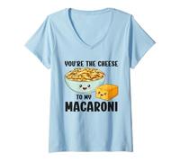 Mujer Funny Cute Valentine's You'Re The Cheese To My Macarroni Camiseta Cuello V