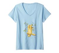 Mujer Funny Dabbing Sloth Illustration Tree Hanging Drawing Camiseta Cuello V