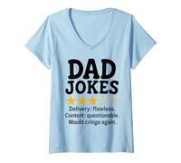 Mujer Funny Dad Chistes Revisión Meme Design Camiseta Cuello V