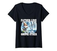 Mujer Funny Dad Saying For Men Fathers Day Fishing Gnome For Dad Camiseta Cuello V