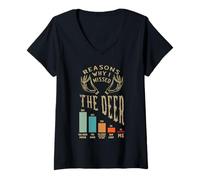 Mujer Funny Deer Hunter Razones por Las Que me perdí la Temporada Camiseta Cuello V