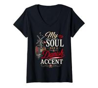 Mujer Funny Denmark Humor Dane Joke Danish Accent Soul Camiseta Cuello V