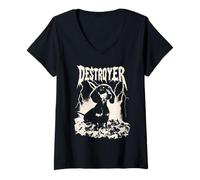 Mujer Funny Dog Dachshund Wiener Puppy y2k Grunge Vintage Graphic Camiseta Cuello V