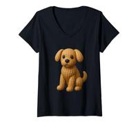 Mujer Funny Dog Made of Peanuts Art - Lindo Amante de Las nueces Camiseta Cuello V