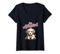 Mujer Funny Dog Memes Soy Adoptado Chistes Divertidos Adoptar Un Perro Camiseta Cuello V
