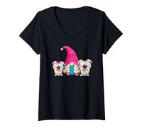 Mujer Funny Dog Owner GNOME For Dog Grandma and Mom Cute Dog Camiseta Cuello V