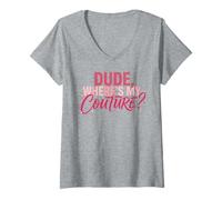 Mujer Funny Dude Where's My Couture Camiseta Cuello V