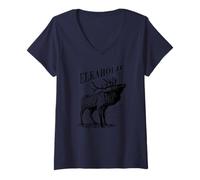 Mujer Funny Elk Hunting - Elkaholic For Hunters Camiseta Cuello V