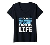 Mujer Funny Engineer Soy un Estudiante de ingeniería No Tengo Vida Camiseta Cuello V