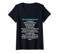 Mujer Funny ER Enfermera Oración Sala de Emergencias Trauma Triage Humor Camiseta Cuello V