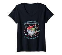Mujer Funny Fall GNOME Flower Fun Quote For Spring and Gardener Camiseta Cuello V