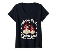 Mujer Funny Fathers Day GNOME For Best Dad Father and Son Matching Camiseta Cuello V