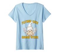 Mujer Funny Fathers Day GNOME Graphic For Men Grandpa Angel Dad Camiseta Cuello V