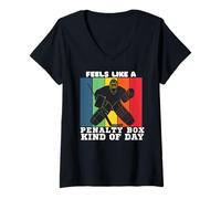 Mujer Funny Feels Like A Penalty Box Kind of Day - Camiseta de Hockey Divertida Camiseta Cuello V