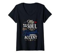 Mujer Funny Finland Humor Finn Joke My Soul Has A Finnish Accent Camiseta Cuello V