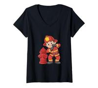 Mujer Funny Firefighter Next Hydrant Sarcastic Mujeres Hombres Camiseta Cuello V